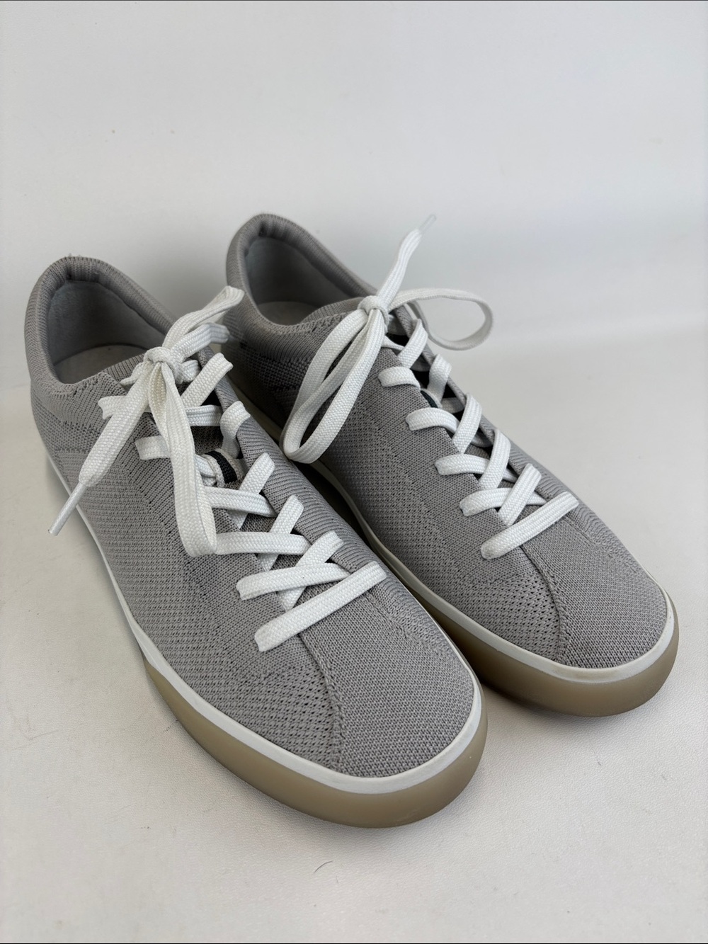 ROTHY’S The Lace Up Gray Woven Knit Casual Sneakers Shoes Women's Size 8.5